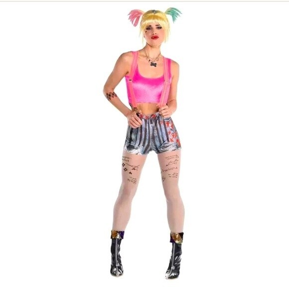 Birds of Prey Harley Quinn Colorful Mayhem Womens Halloween Costume Size XS NEW! - Picture 2 of 9